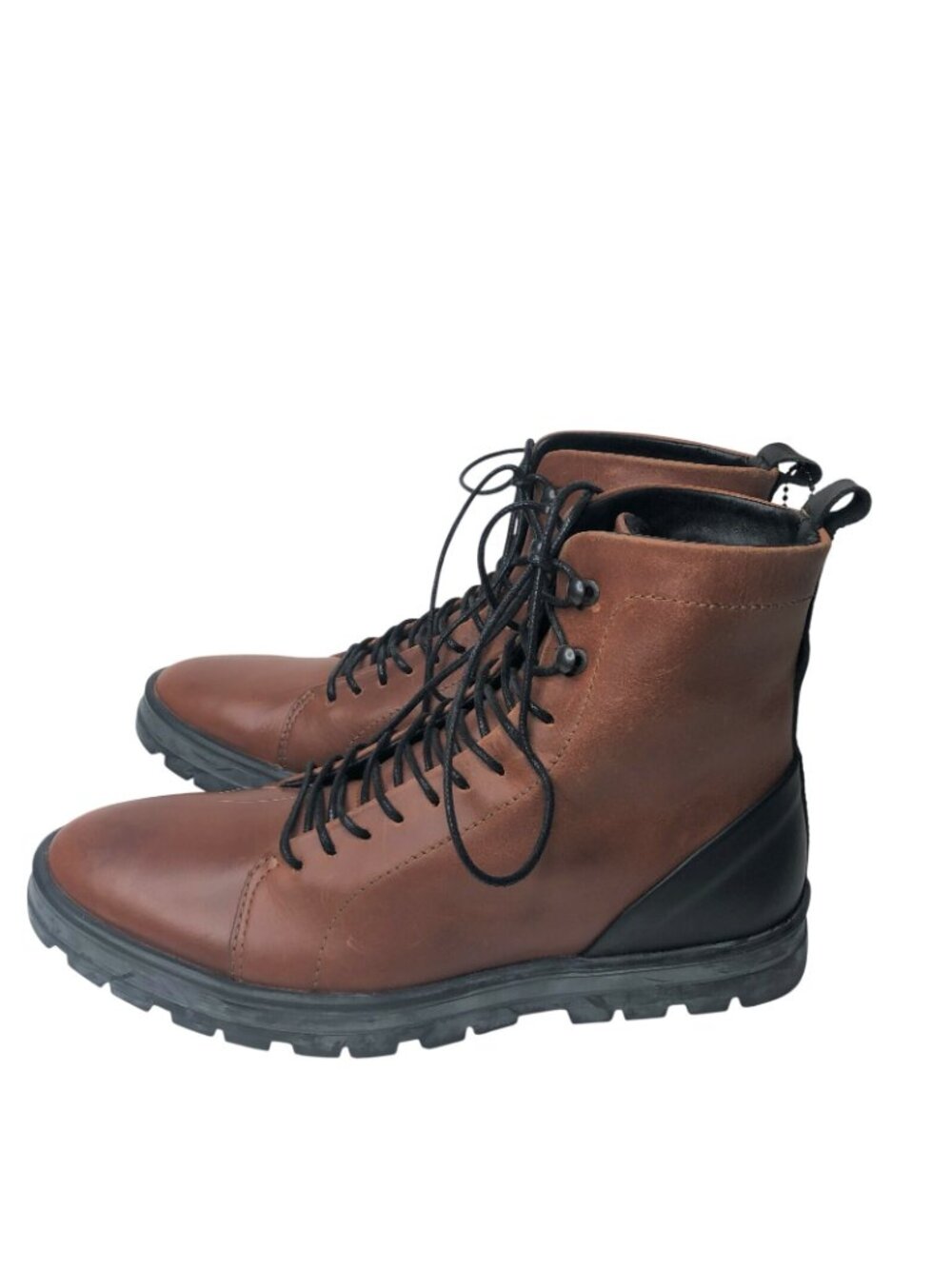 Radix Lab Hood Wurkshu Brown Leather Mens Combat Boots, Size US 8 - Picture 2 of 7